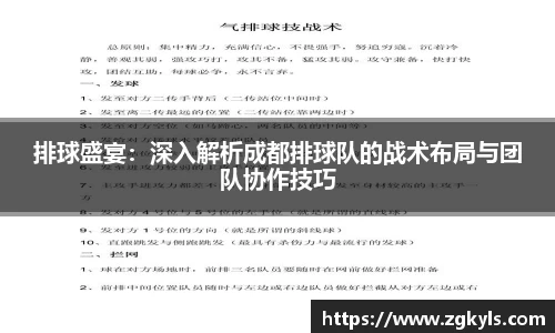 排球盛宴：深入解析成都排球队的战术布局与团队协作技巧